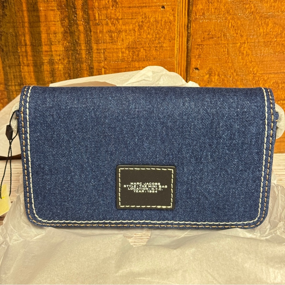 Marc Jacobs The Denim Chain Mini Crossbody Bag - Dark Wash - Picture 2 of 5